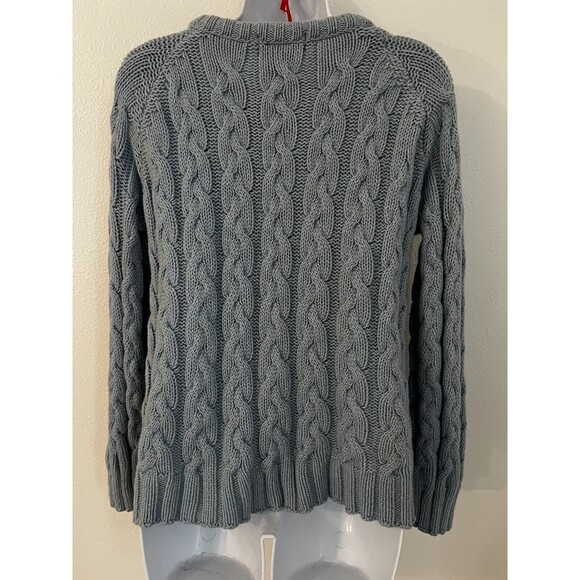 Peregrine Sweater Womens L Blue Cable Knit 100% Merino Wool England Excellent - Picture 4 of 6